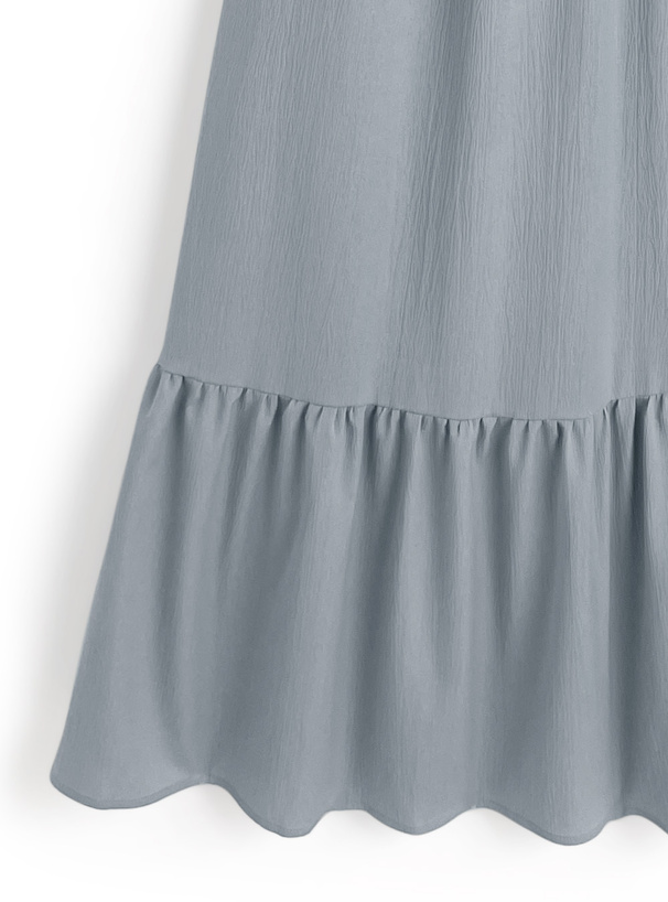 フリルオフショルダーフレアワンピース