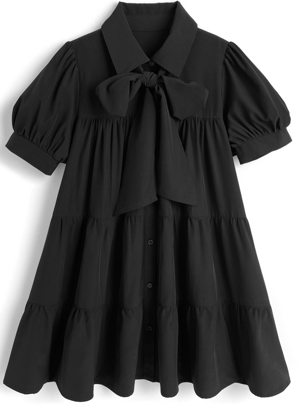 リボンタイシャツミニワンピース[tg876]