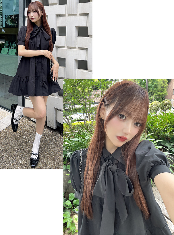リボンタイシャツミニワンピース[tg876] | レディースファッション通販