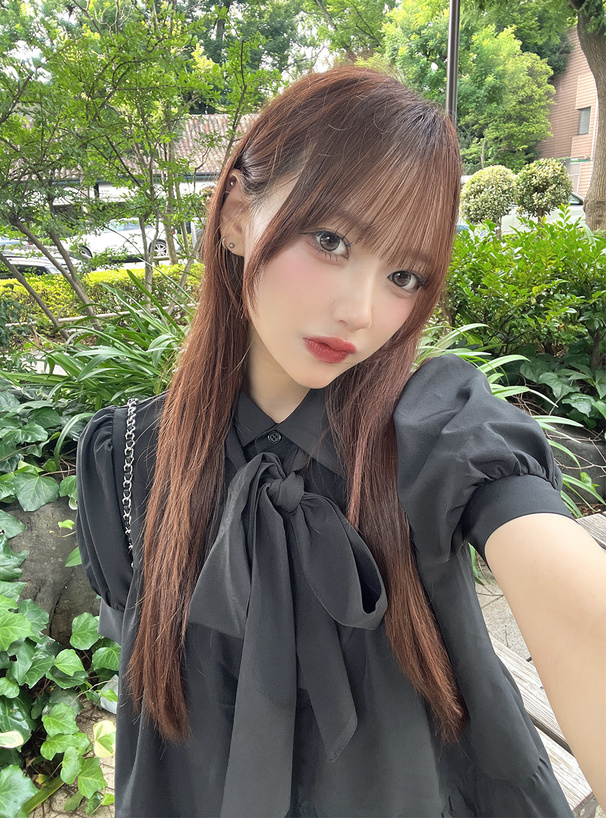 リボンタイシャツミニワンピース