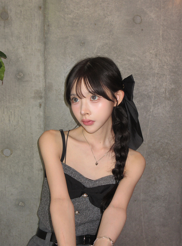 パールボタンツイードリボンビスチェ