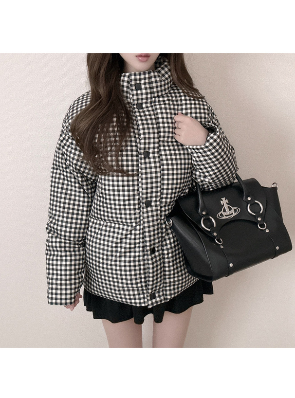 ギンガムチェック柄ダウンジャケット[tg884] | レディースファッション