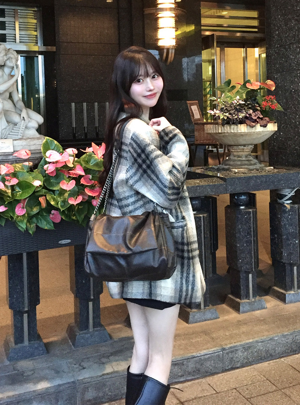 チェック柄ダブルボタンコート[tg885] | レディースファッション通販の