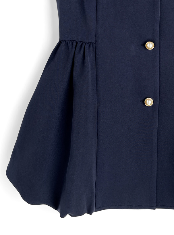 パールボタンVネックペプラムベスト