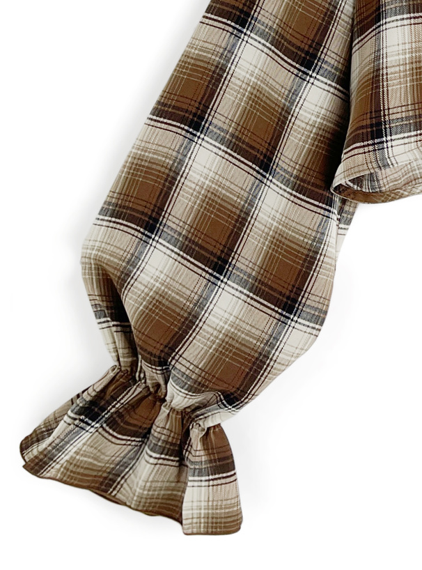 リボンストラップキャミソールxトップスチェック柄セットアップ