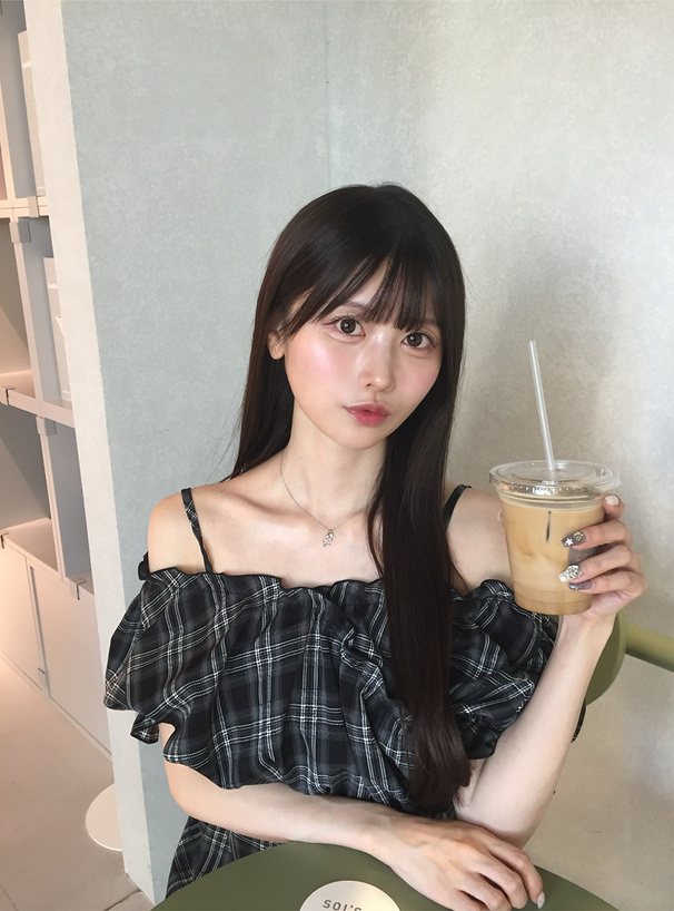 2Wayデシンチェック柄ブラウス×キャミソールワンピースセットアップ