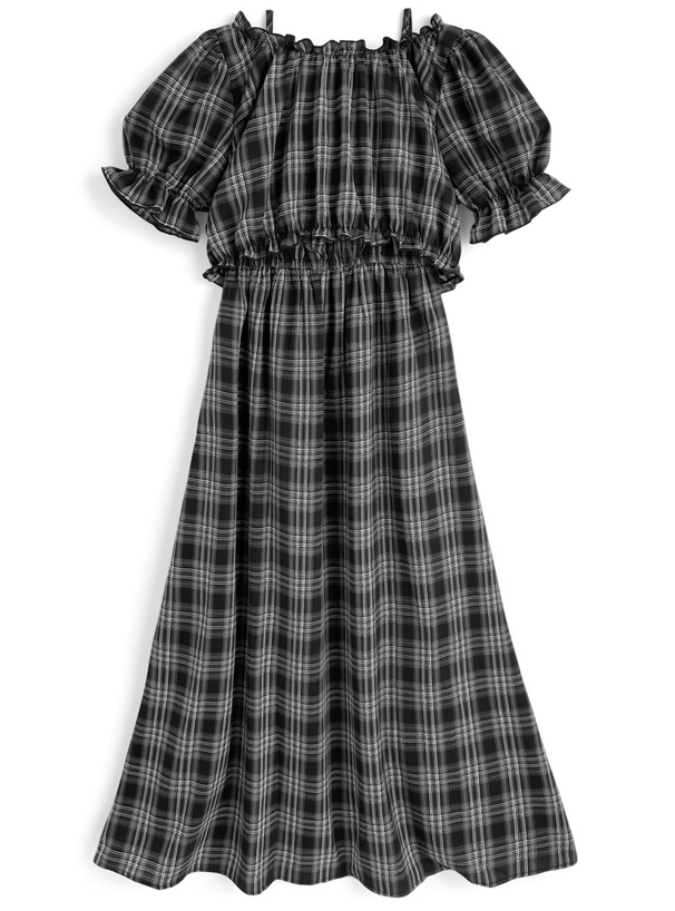 着せ替え服セット チェック柄ブラウス 着せ替え服セット チェック柄ブラウス チェック柄セーラーカラー