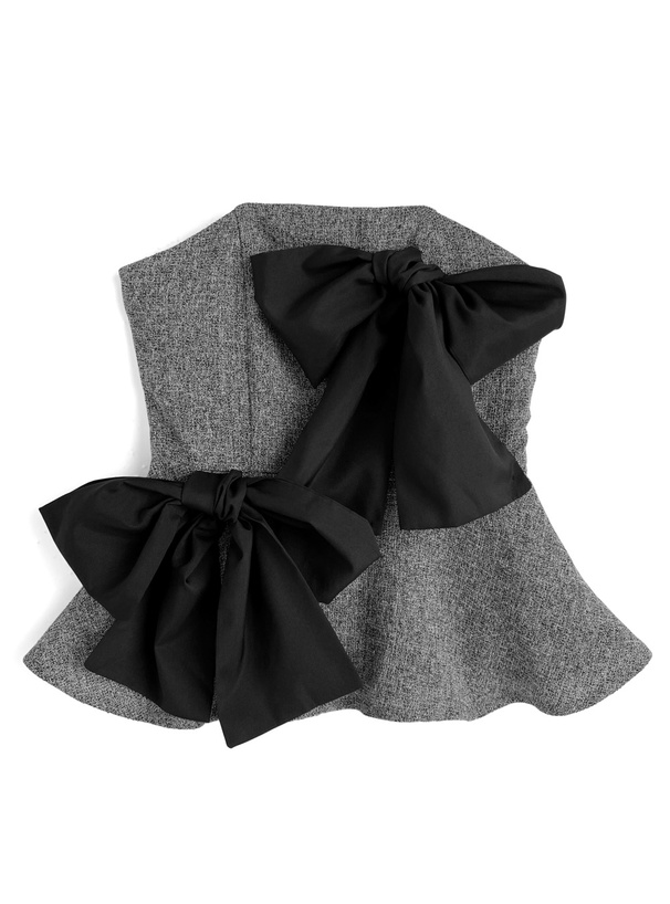 ダブルリボンツイードベアトップ