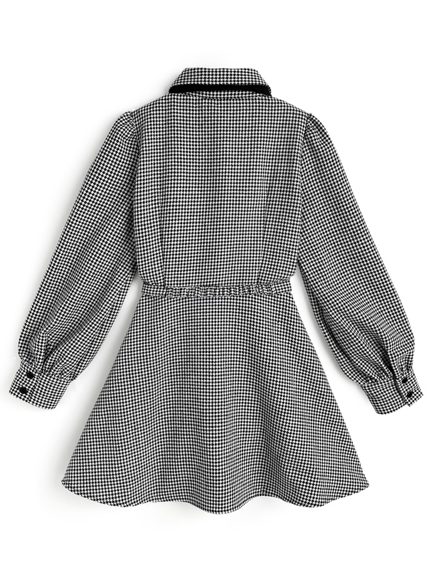 リボン&ベルト付き千鳥柄ミニワンピース[tg897] | レディース