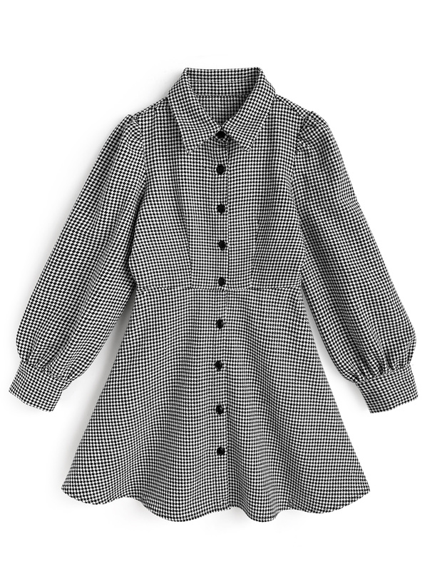 evelyn 千鳥柄　ミニワンピース evelyn 千鳥柄 ミニワンピース evelyn - evelyn 千鳥パール