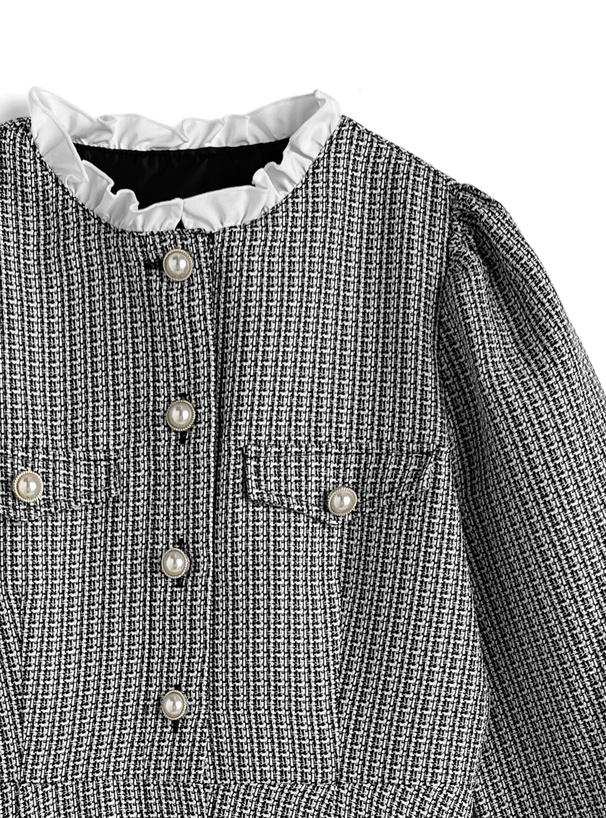 ツイードフリルミニワンピース