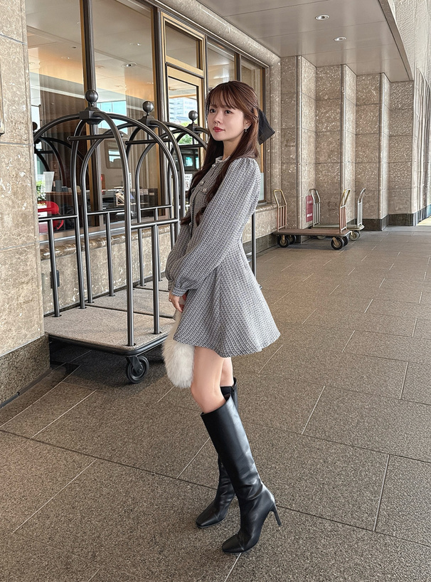 ツイードフリルミニワンピース[tg898] | レディースファッション通販の