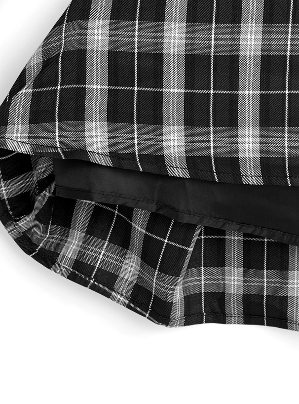 フロントオープンチェックミニワンピース F チェック柄フロントオープンミニワンピース[tg899] | レディース