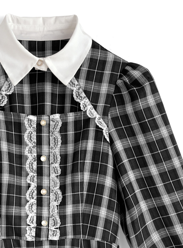 フロントオープンチェックミニワンピース F フロントオープンチェックミニワンピ - メルカリ