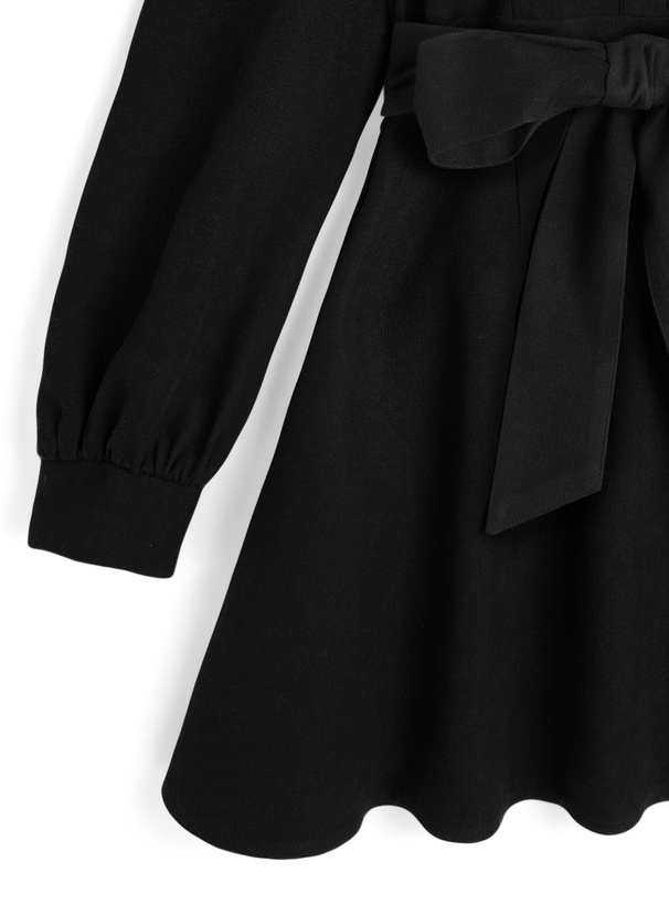 シャツドッキングフレアニットミニワンピース