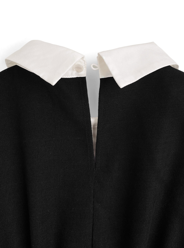 シャツドッキングフレアニットミニワンピース