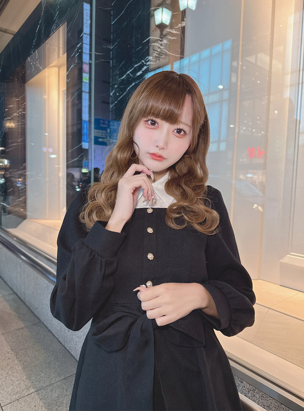 シャツドッキングフレアニットミニワンピース