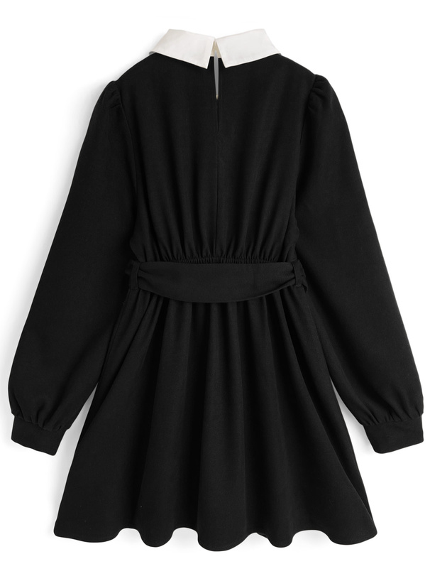 シャツドッキングフレアニットミニワンピース