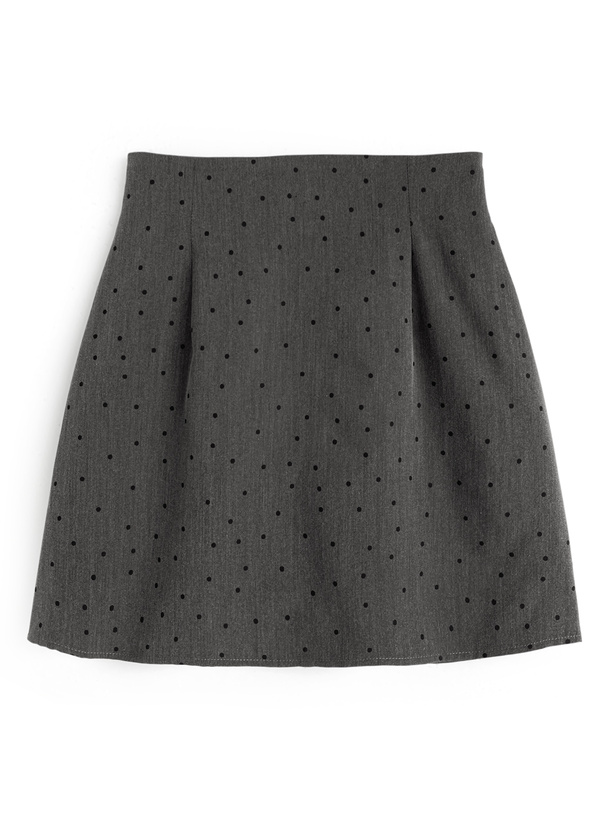 インパン裏地付きドット柄タイトミニスカート[tg907]