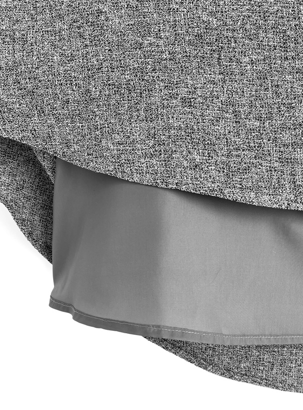 ボウタイ付きツイードミニワンピース