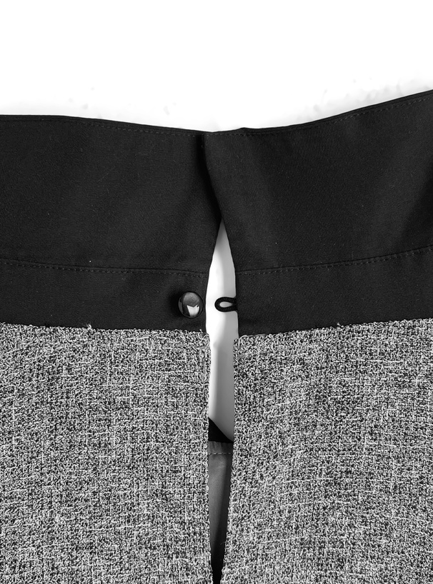 ボウタイ付きツイードミニワンピース