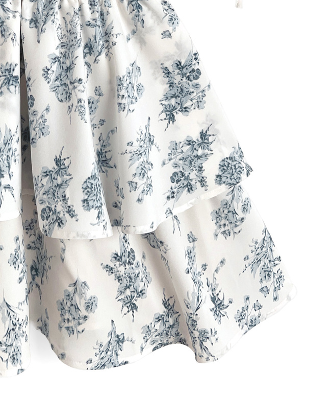 花柄アメスリティアードミニワンピース