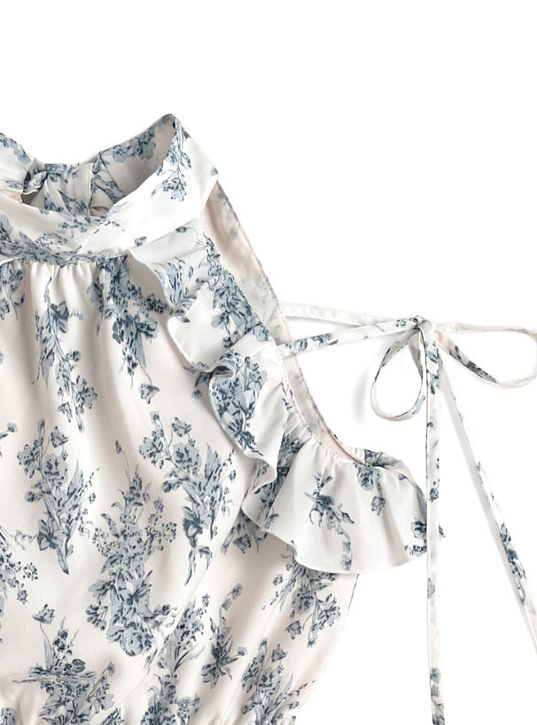 花柄アメスリティアードミニワンピース