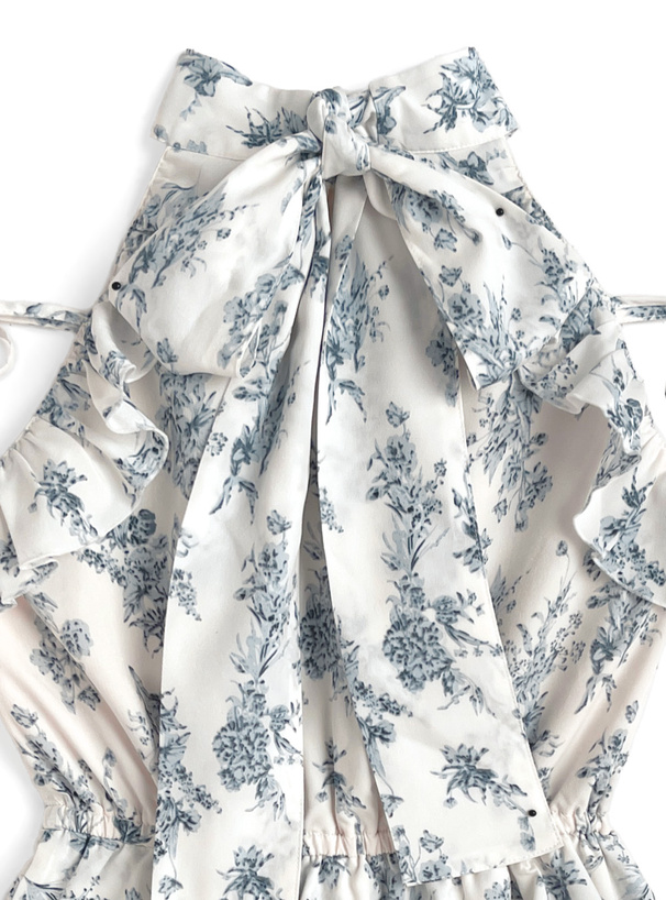 花柄アメスリティアードミニワンピース