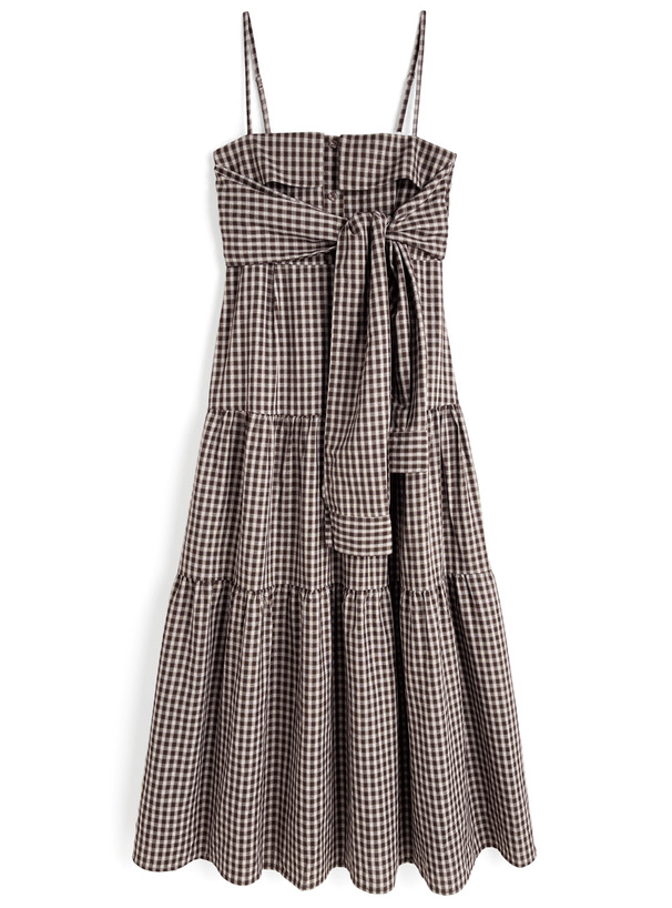 チェック柄シャツデザインキャミソールワンピース