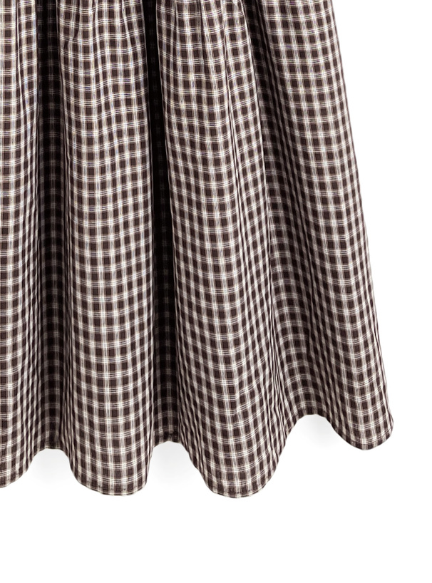 チェック柄シャツデザインキャミソールワンピース