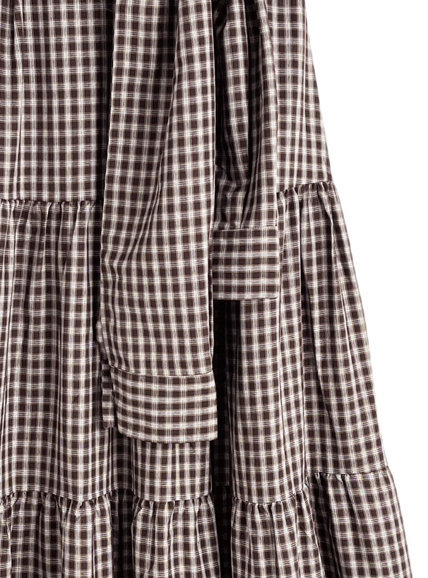 チェック柄シャツデザインキャミソールワンピース