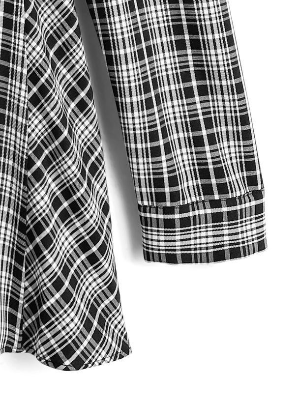 チェック柄オフショルダーミニワンピース