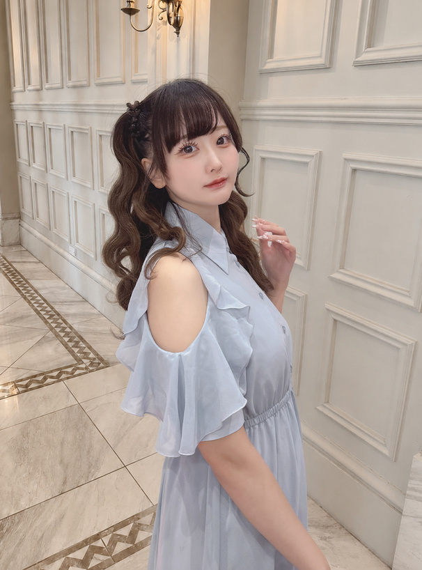 ショルダーオープンフリルワンピース[tg956] | レディースファッション