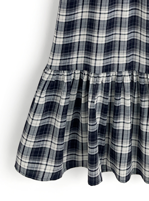 チェック柄ビッグリボンキャミソールワンピース