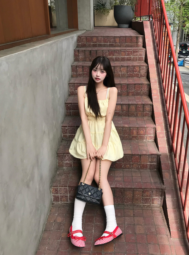 バックリボンキャミソールミニワンピース