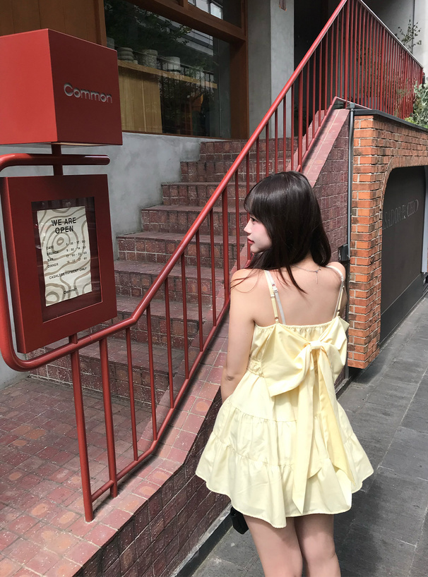 バックリボンキャミソールミニワンピース