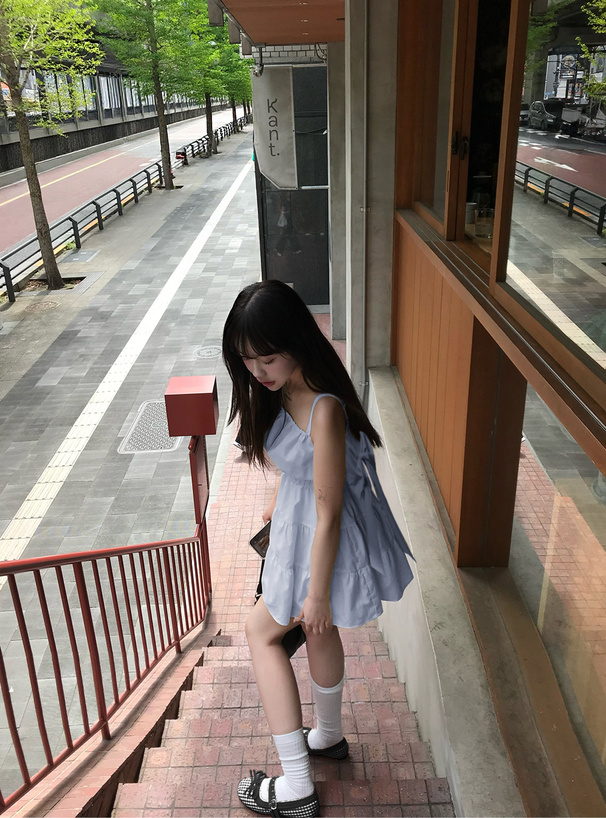 バックリボンキャミソールミニワンピース