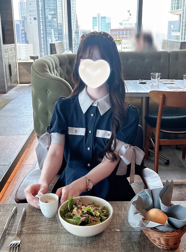 配色リボンスリーブミニワンピース