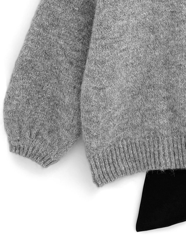 バックオープンリボンニットトップス