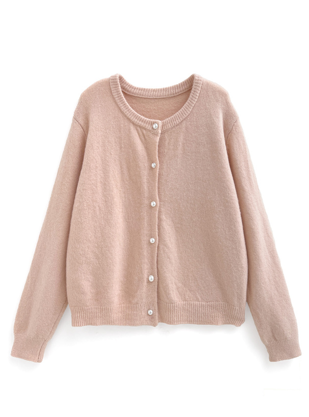 カーディガン×レースキャミソールニットアンサンブル