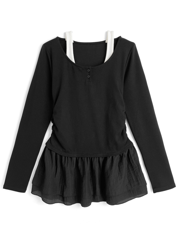 レイヤード風ティアードフリルチュニック