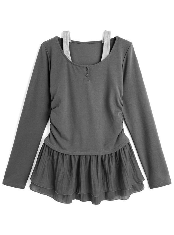 レイヤード風ティアードフリルチュニック