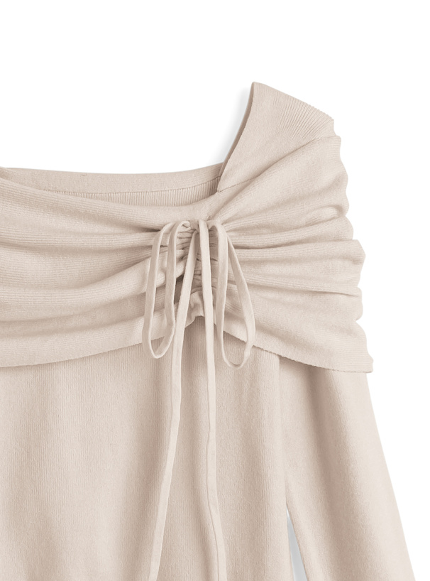 アシンメトリードロストニットップス