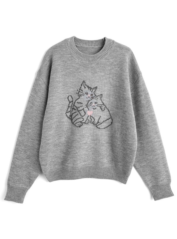 キャットニットトップス[th025] | レディースファッション通販の