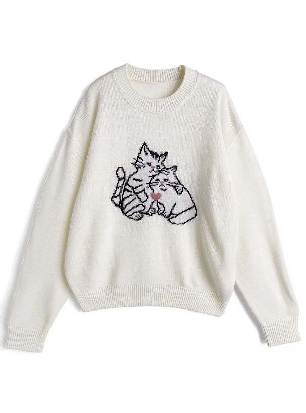 キャットニットトップス[th025] | レディースファッション通販の