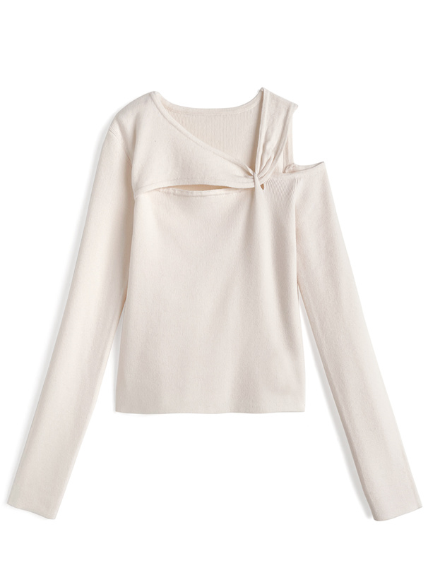 カットアウトツイストニットトップス
