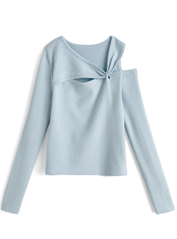 カットアウトツイストニットトップス