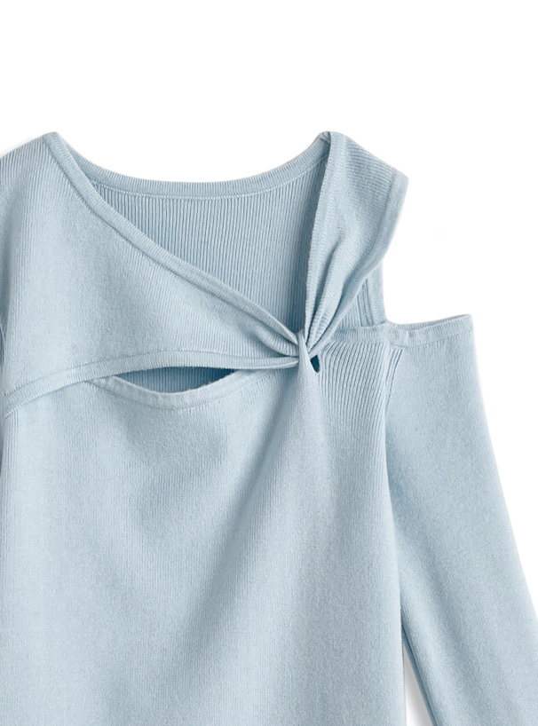 カットアウトツイストニットトップス