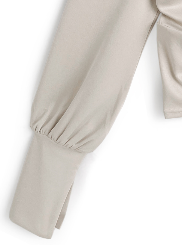 ネックリボンアシンメトリーワンショルダートップス