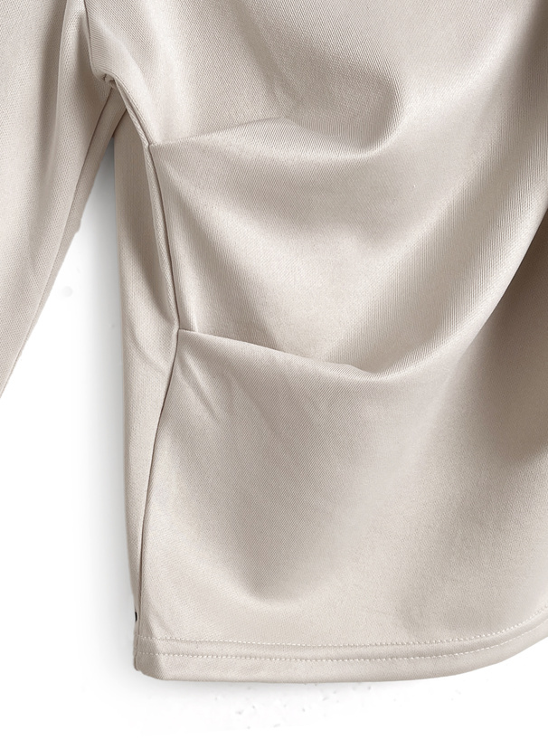 ネックリボンアシンメトリーワンショルダートップス